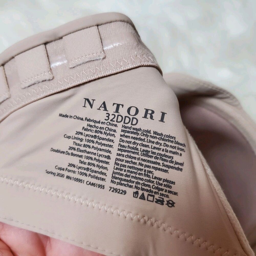 Natori 32DDD Bra Tan Minimal Strapless Underwire Back Closure 729229 NWOT - Picture 4 of 5